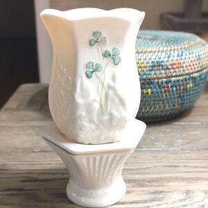 Belleek Doves of Peace 2-Piece Tea Light Holder